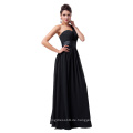 Grace Karin Prom Kleider 2016 Party Lange Abendkleider Eine Schulter Graduierung Maxi Schwarz Abendkleid CL6022-2